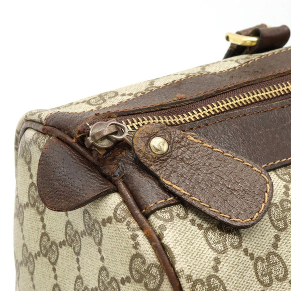 GUCCI Gucci Old Sherry Line Handbag Boston Bag Coated Canvas Leather Beige Da... - Picture 8 of 8